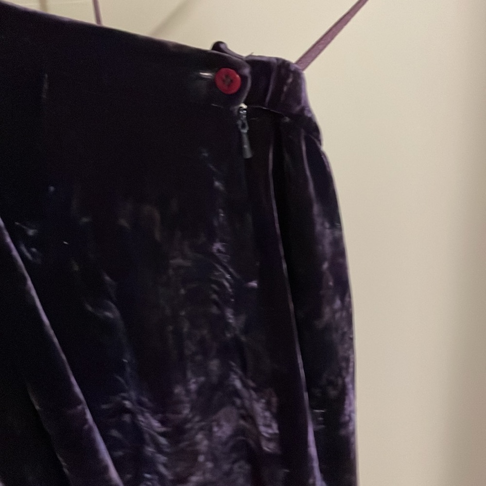 Eileen Fisher, purple velvet skirt, S - Picture 4 of 6